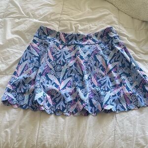 Floral Blue and Lavender Women's Skort